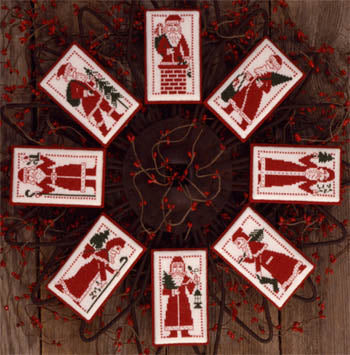 The Prairie Schooler - No. 102 Redwork Santas