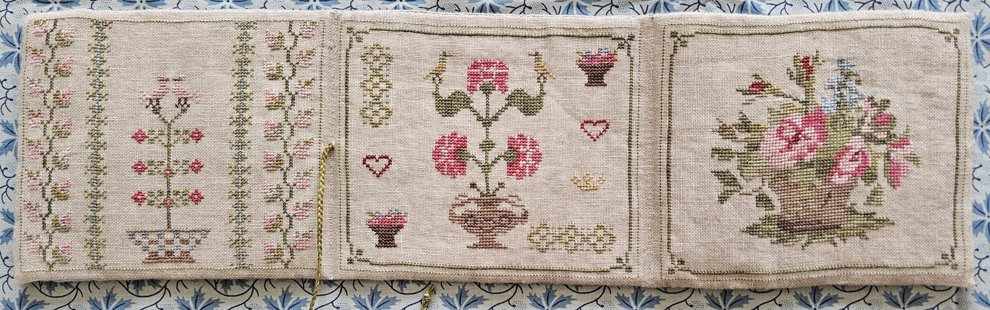 Samplers Not Forgotten - 1830's Rose Basket NeedleBook