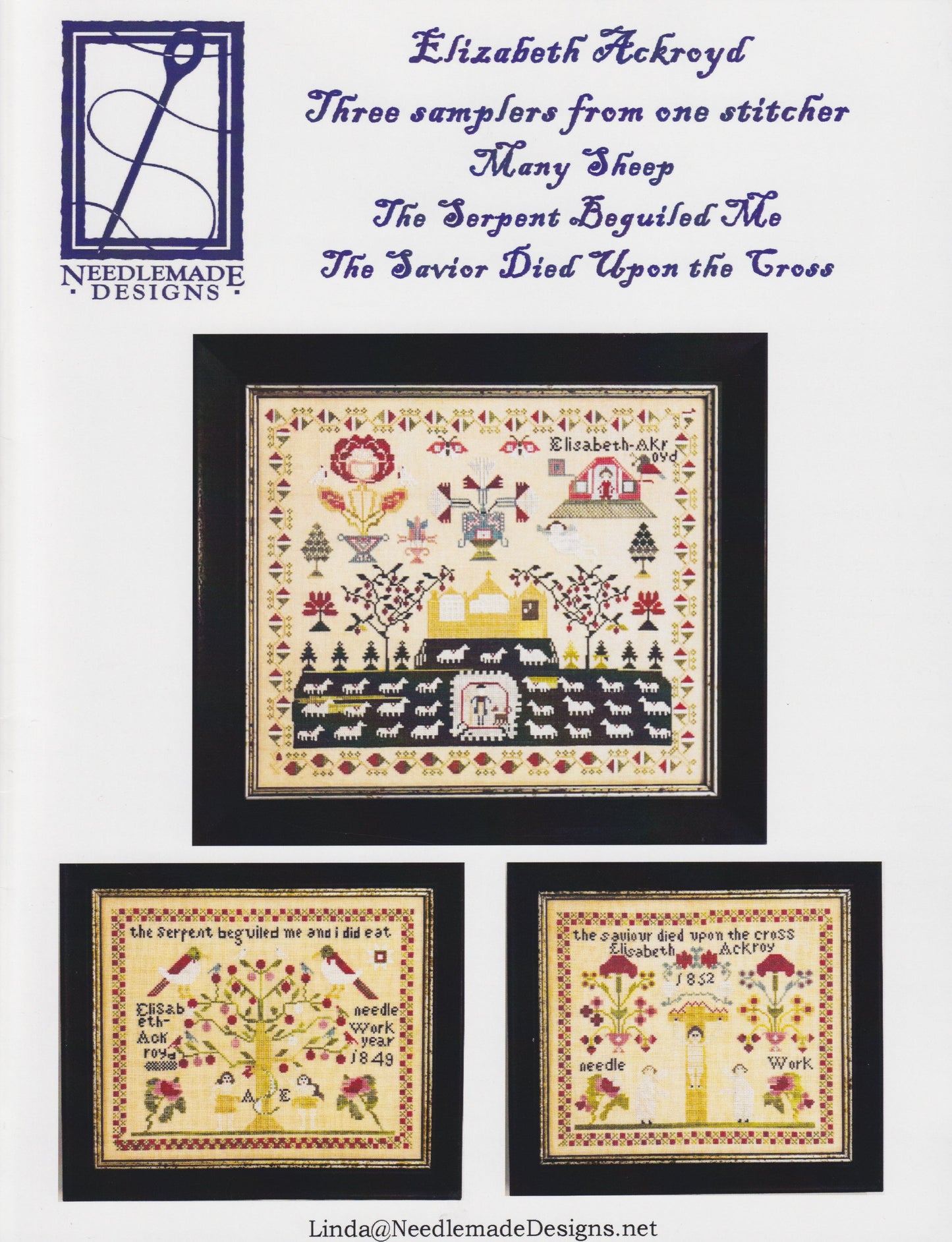 Needlemade Designs - Elizabeth Ackroyd: Three Samplers from Elizabeth
