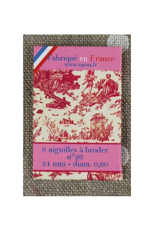 Sajou Pink Toile de jouy Booklet - N°26 Embroidery Needles