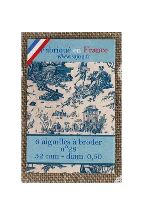 Sajou Blue Toile de jouy Booklet - N°28 Embroidery Needles
