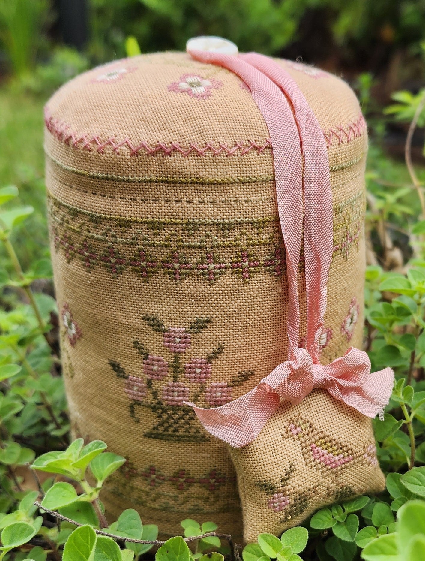 Samplers Not Forgotten - Lenten Rose Drum