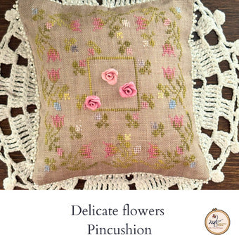 MTV Cross Stitch Designs - Delicate Flowers Pincushion