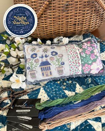 Pansy Patch Quilts and stitchery - Midnight Posies Pin Pillow