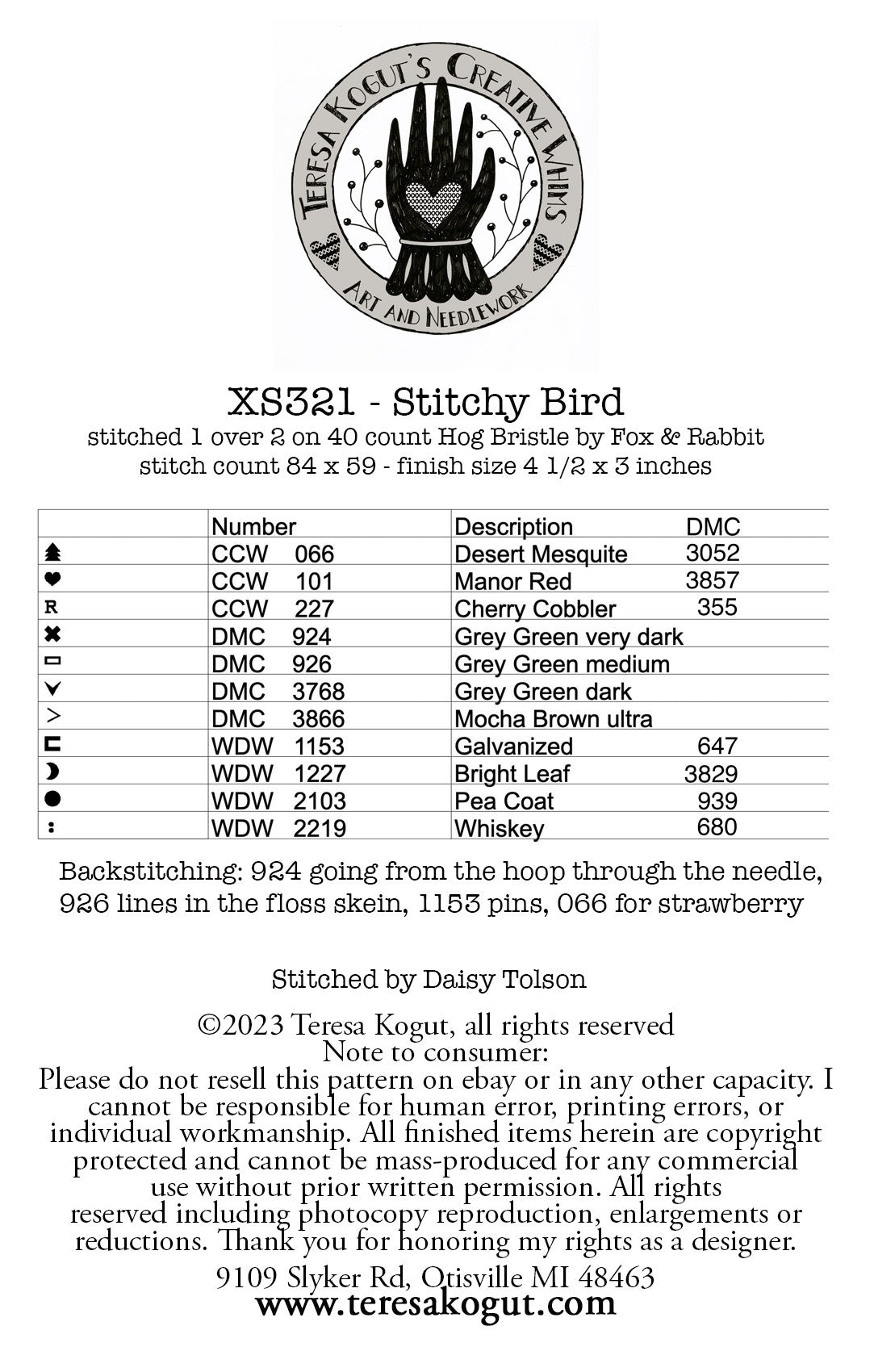 Teresa Kogut - Stitchy Bird