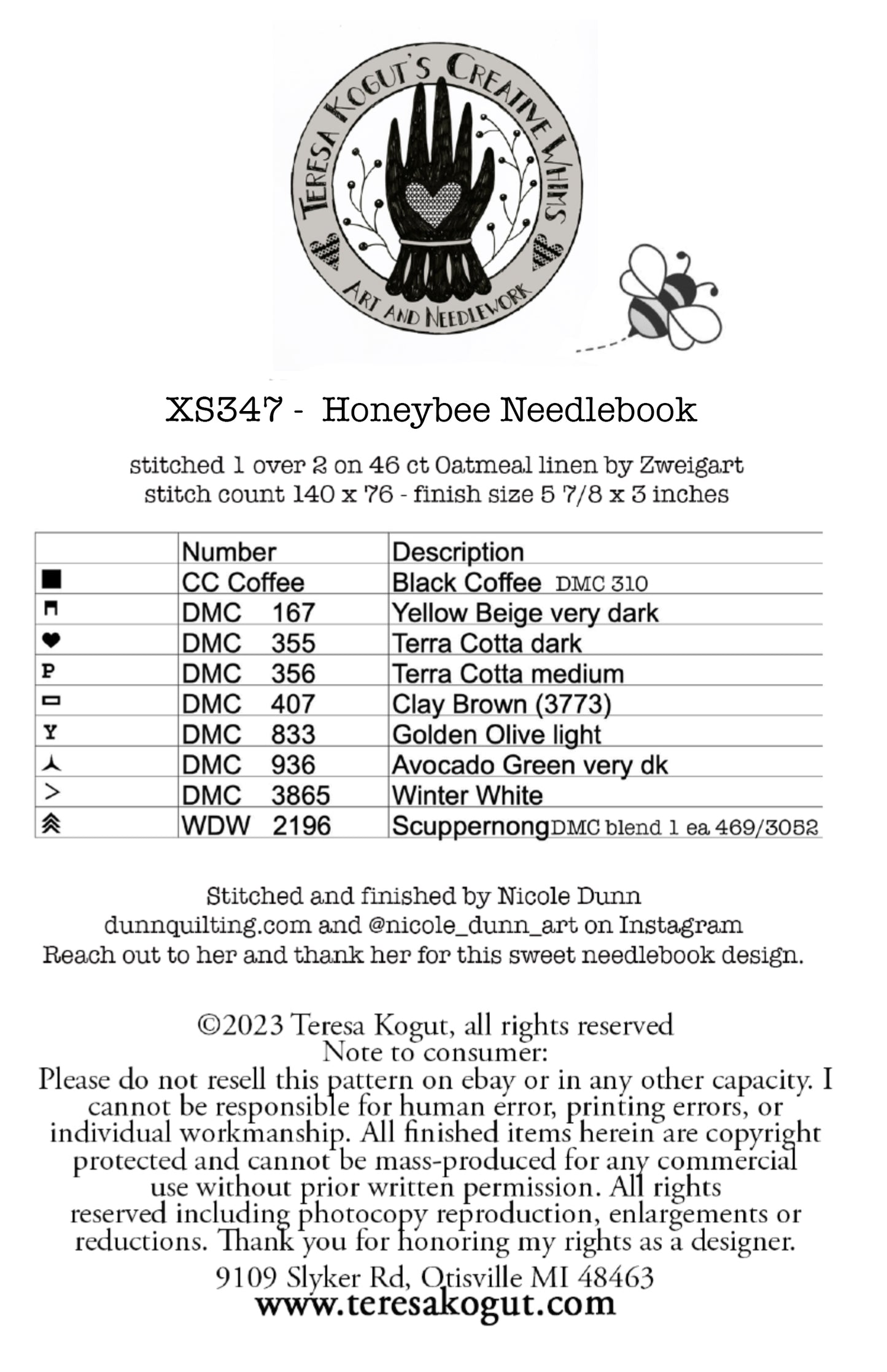 Teresa Kogut - Honeybee Needlebook