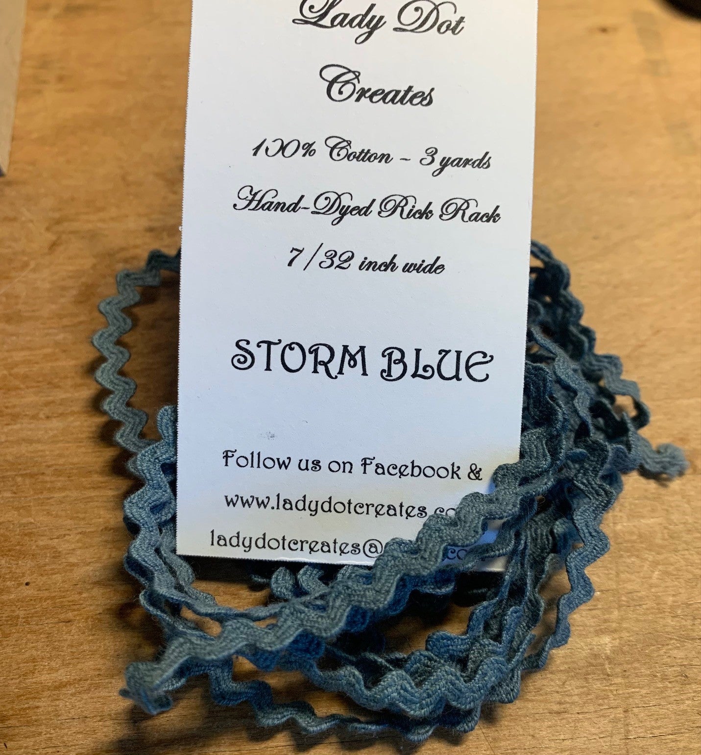 Lady Dot Creates - Storm Blue Baby Rick Rack Trim