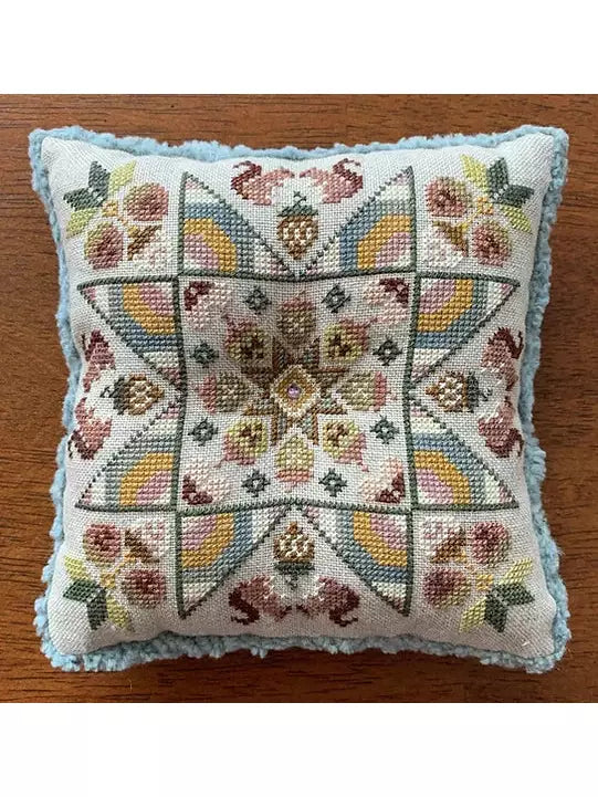 Blue Flower Stitching - Spring Acorns