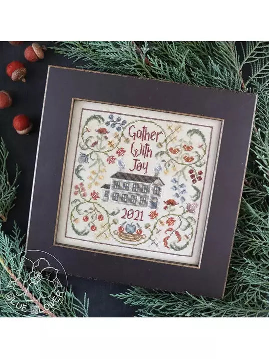 Blue Flower Stitching - Gather With Joy