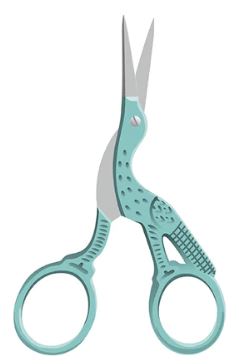 Vintage Stork Scissors by Lori Holt for Riley Blake Designs 3.5"