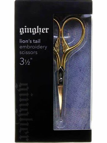 Gingher Gold Lions Tail Embroidery Scissors 3 1/2"