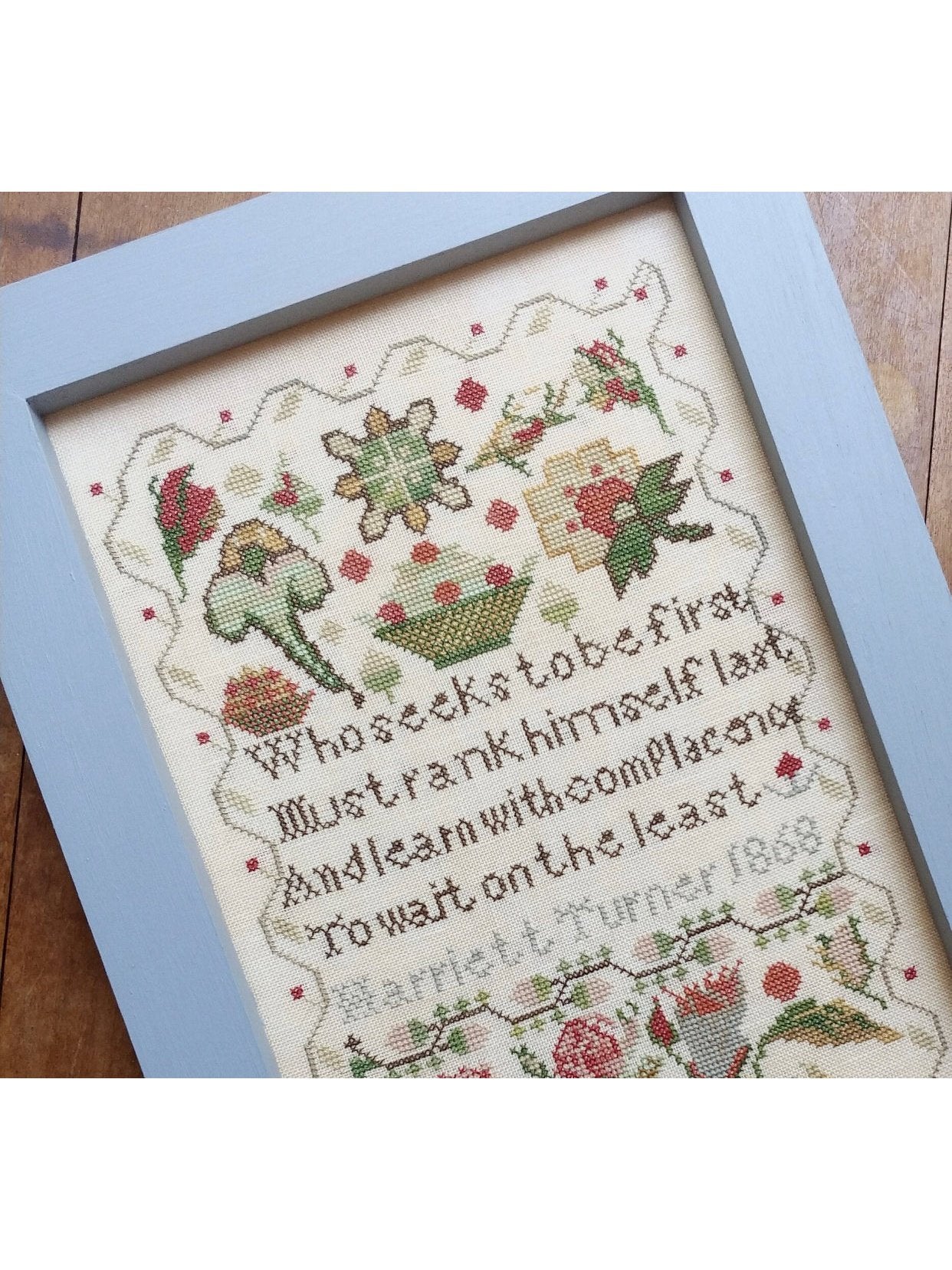 Mojo Stitches - The Humble Sampler: Harriett Turner 1868
