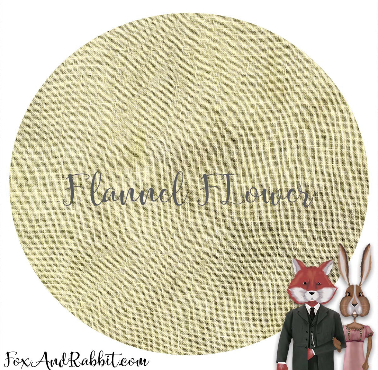 36 Count Flannel Flower Fox and Rabbit