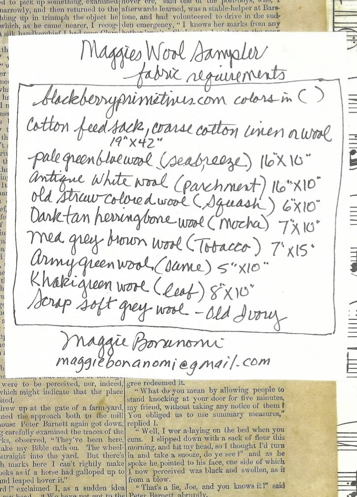 Maggie Bonanomi & Blackberry Primitives - Maggie's Wool Sampler