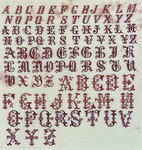 NeedleWork Press - Four Red Alphabets