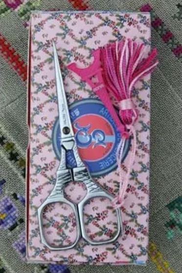 Sajou Chromed Eiffel Tower Pink Embroidery Scissors