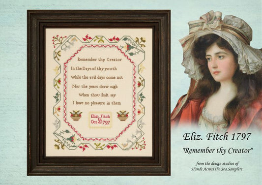 Hands Across The Sea Samplers - Eliz. Fitch 1797