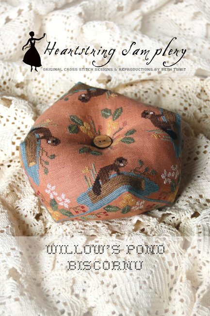 Heartstring Samplery - Willow's Pond Biscornu