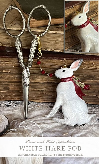 The Primitive Hare - White Hare Fob