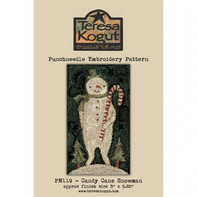Teresa Kogut - Candy Cane Snowman PUNCH NEEDLE