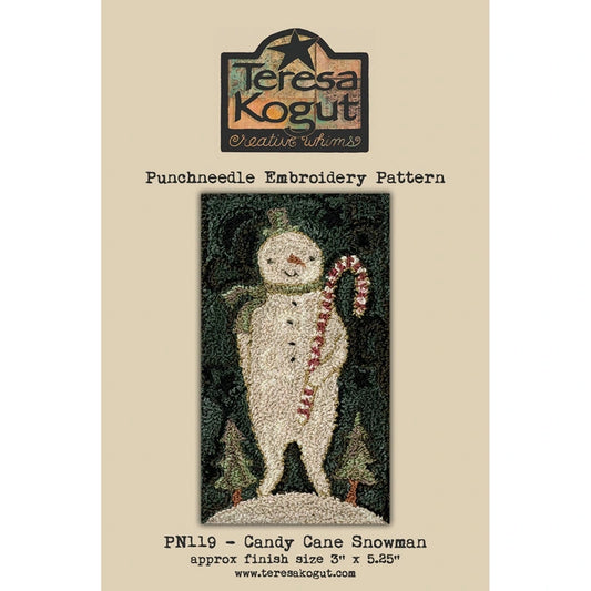 Teresa Kogut - Candy Cane Snowman PUNCH NEEDLE