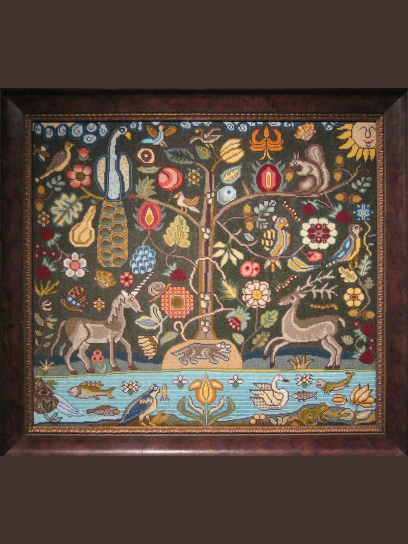 HDF Vikki Clayton-Dyer Silk - The Scarlet Letter A Peacock, A Unicorn and A Badger