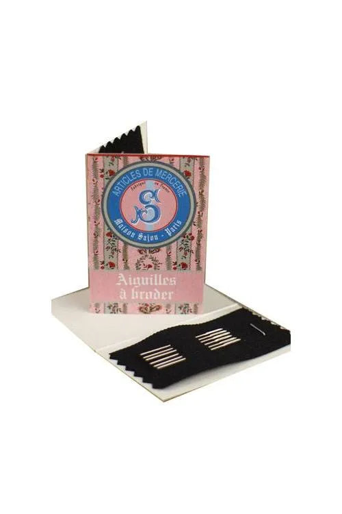 Sajou Pink Floral Booklet - 6 Asst. Embroidery Needles