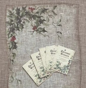 40 Count Christmas Greenery Printed linen by The Primitive Hare