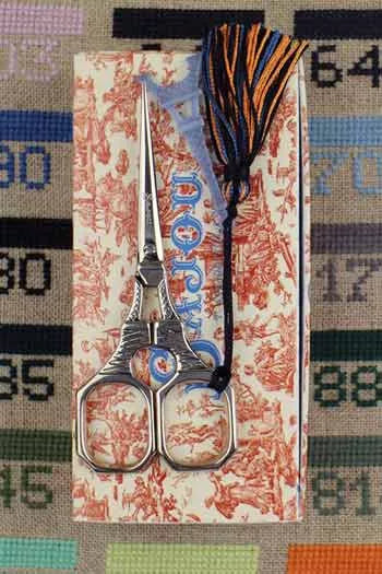 Sajou Chromed Eiffel Tower Blue Embroidery Scissors
