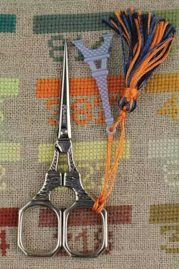 Sajou Chromed Eiffel Tower Blue Embroidery Scissors