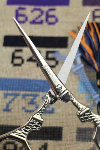 Sajou Chromed Eiffel Tower Blue Embroidery Scissors