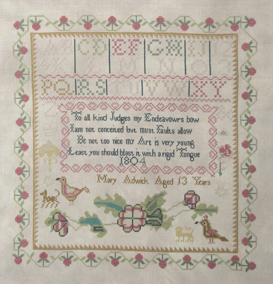 Queenstown Sampler Designs - Mary Adwick 1804