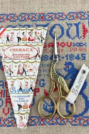 Sajou Stork Gilded Medium Embroidery Scissors