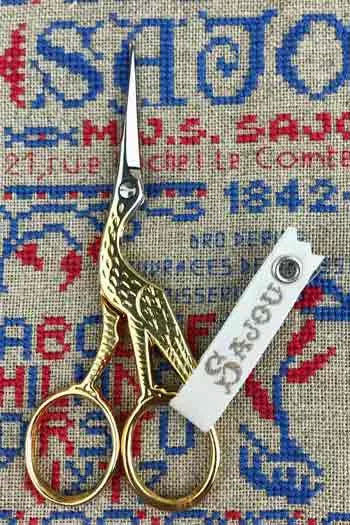 Sajou Stork Gilded Medium Embroidery Scissors