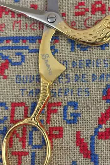 Sajou Stork Gilded Medium Embroidery Scissors