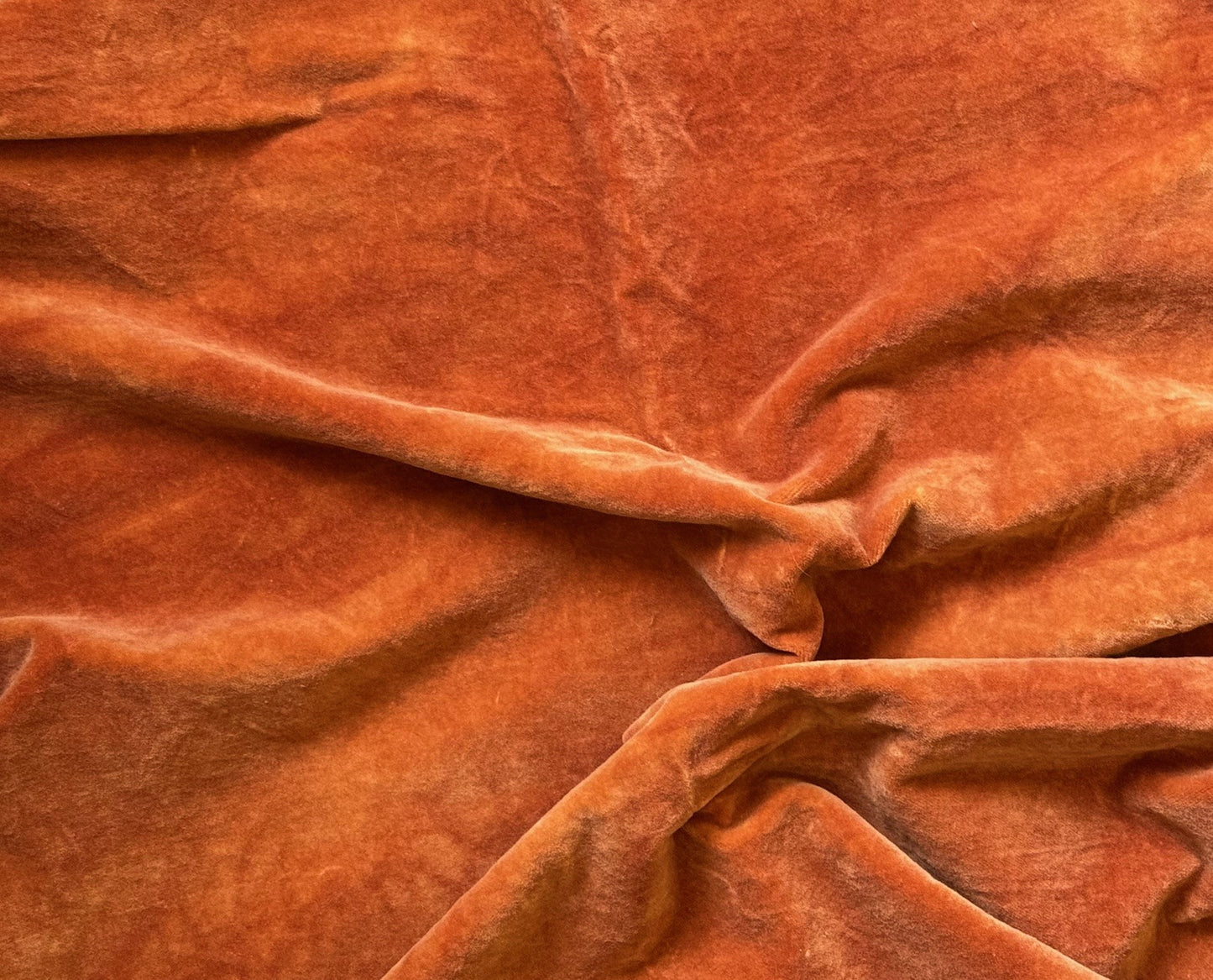 Fiddlestix Designs - Tangerine Hand-dyed 100% Organic Cotton Velvet Fabric