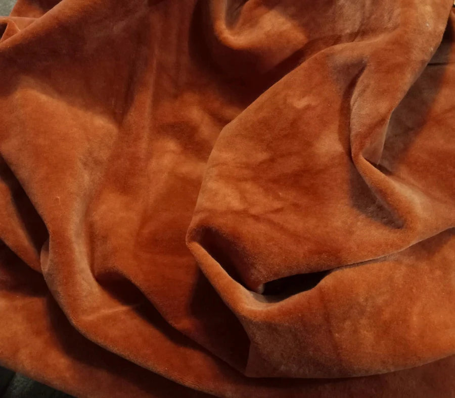 Fiddlestix Designs - Tangerine Hand-dyed 100% Organic Cotton Velvet Fabric